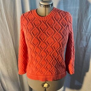 LOFT Diamond Knit Women's Sweater in Coral